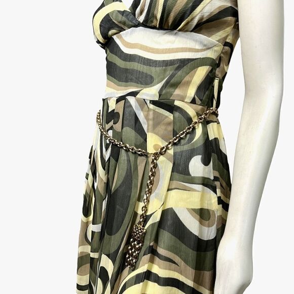 Jake*s Camo Swirl Halter Knee Length Dress Size Medium - Picture 5 of 13